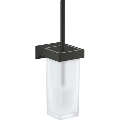 Grohe Selection Cube - WC-Bürste mit Halter, Wandmontage, Milchglas/schwarz matt 408572430 (1/3)