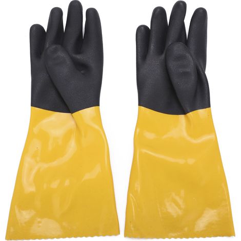Gants de protection allongés en PVC, sans couture, résistants à l'usure, pour l'industrie mécanique (1/5)