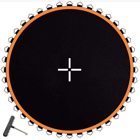 Trampolines, tapis de saut de remplacement pour trampoline, tapis de remplacement imperméable et anti-UV de 2,4 m, tapis de rebond élastique de remplacement pour trampoline à cadre rond (1/4)