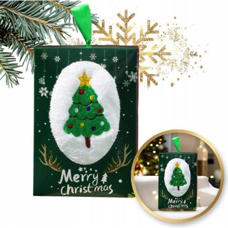 Asciugamano natalizio Ecarla in confezione 35x35cm Albero di Natale REC59WZ2 (1/5)