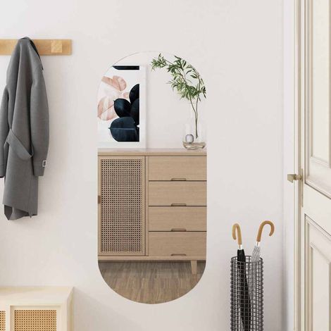 vidaXL Espejo de pared vidrio ovalado 35x80 cm (1/5)