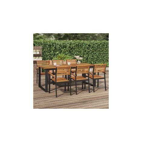 Table de jardin et pieds en forme de U 200x90x75 bois acacia (1/5)