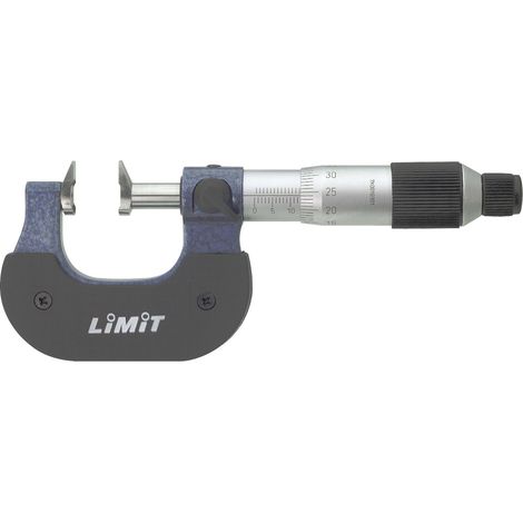 Micromètre extérieur avec surfaces de mesure plates arrondies pour mesurer la distance entre dents d'engrenage 0-25 mm Limit MICROUND25 (1/2)