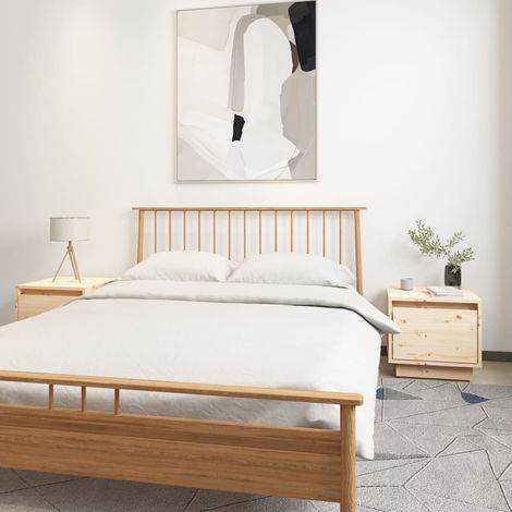 Nachttische 2 Stk. 35x34x32 cm Massivholz Kiefer (1/5)