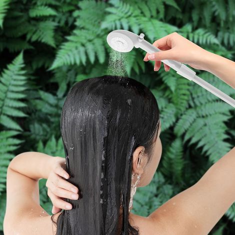 Tête de douche de camping extérieure de RV Shower, kit de cabine de douche extérieure avec tuyau de robinet de verrouillage, bateau universel et RV (1/5)
