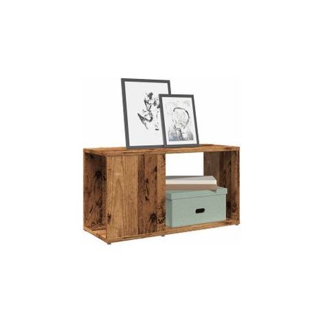 Meuble TV vieux bois 60x24x32 bois d'ingénierie (1/5)
