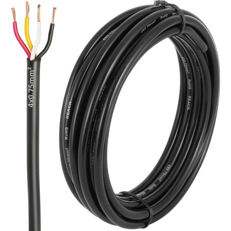 Electrique Câble 18Awg 4×0.75mm² 5Metros Extension Câble 4Conducteurs Automobile 4pôles Câble (1/4)