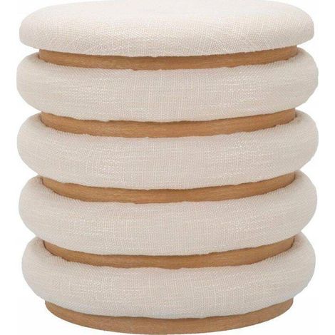 Ferretti Damasco puff decorativo beige boho chic