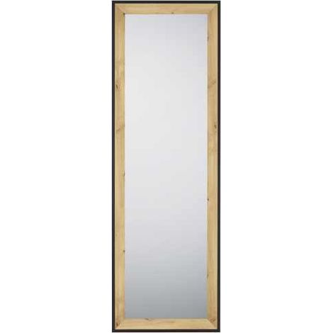 Miroir rectangulaire 150x50cm en MDF noir – Cadre élégant pour décoration intérieure – Finitions bois naturel ou doré – Mirrors And More (1/4)