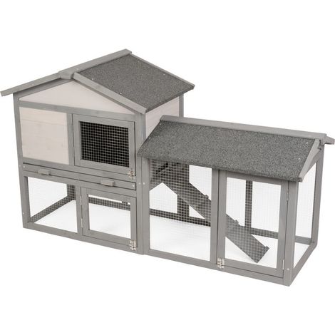 Kaninchenstall Strend Pro, mit Dach, 147x54x85 cm (1/5)