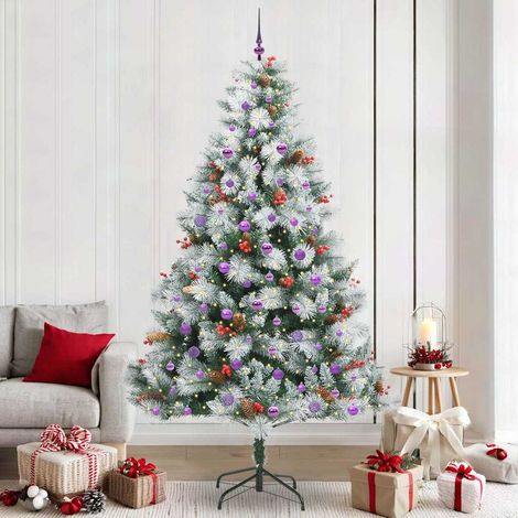 vidaXL Artificial Christmas Tree Green and white 240 cm (1/5)