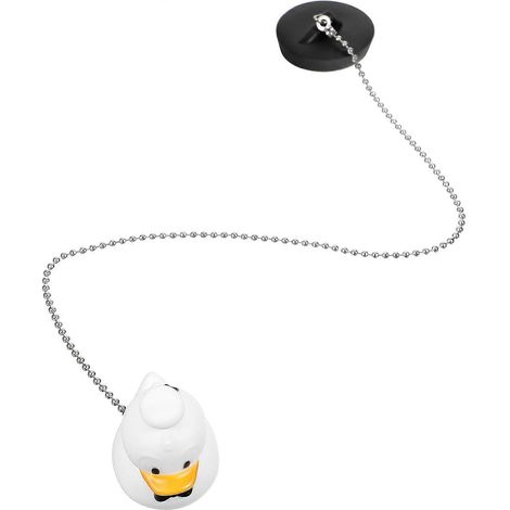 Bouchon de vidange de baignoire avec chaînette et pendentif canard (1/2)