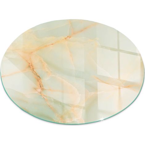 Plaque ronde décorative de sol avec impression sous cheminée protection et design Motif marbré abstrait Ronde fi 90 (1/5)