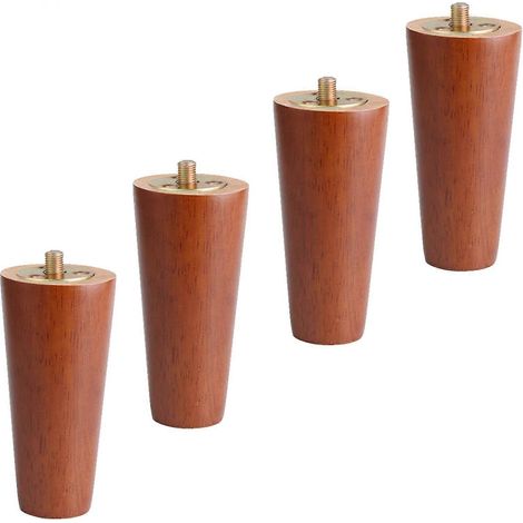 4er-Pack runde Holzmöbelbeine, Massivholz-Sofafüße, gerade Ersatzbeine für Küchentische, Betten, TV-Schränke, Hocker (30 cm, 11,8 Zoll, M6)