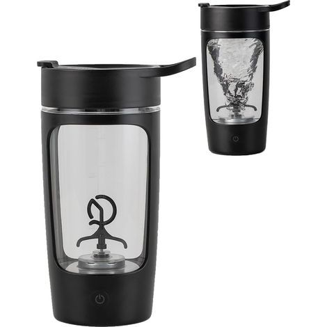 Gobelet mélangeur électrique pour protéines en poudre, mélangeur portable vortex rechargeable de 650 ml, gobelet mélangeur automatique, gobelet mélangeur automatique pour café (noir) (1/5)