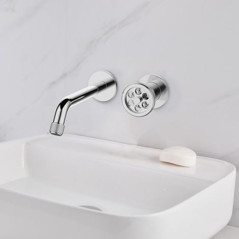 Miscelatore lavabo monocomando da muro finitura lucida  INNER-CROMO kamalu