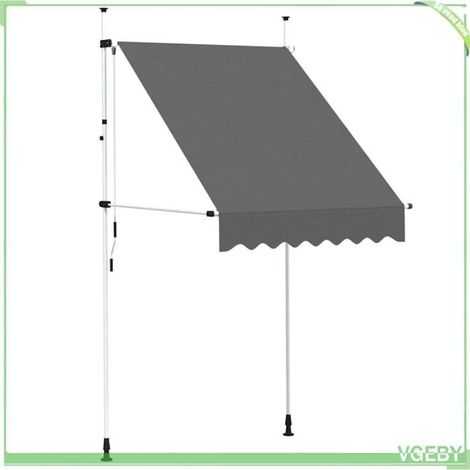 Auvent manuel rétractable - FAFEICY - 143687 - 150 cm - Anthracite - Manivelle rétractable (1/5)