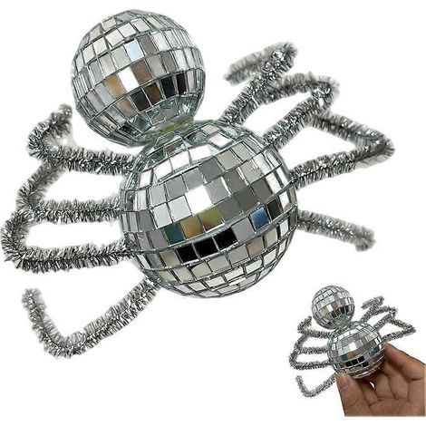 Halloween Disco Spider Ornament Mirror Tiles Bendable Legs For Party Decor (1/5)