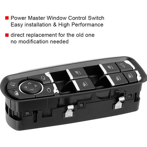 Hauptschalter für elektrische Fensterheber für Porsche Cayenne Panamera (2011–2016), ABS Schwarz, Neuteil (Originalteil) (1/5)