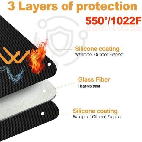 Tapis de cuisson en silicone résistant à la chaleur 60 x 40 cm, compatible four, friteuse à air chaud et micro-ondes, protection pour comptoir de cuisine (1/5)