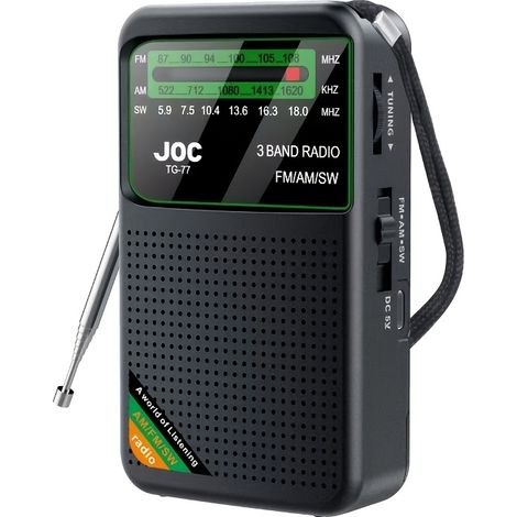 Mini radio FM/AM/SW rechargeable avec réception longue portée et prise casque 3,5 mm. (1/5)
