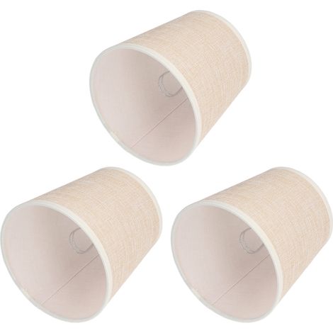 3er-Set Leinenlampenschirme (15 x 14 x 11 cm) mit Clip, modernes Design, für Kristalllüster, Kerzenleuchter und Wandleuchten, 3er-Set (1/5)