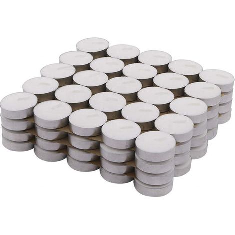 100 bougies chauffe-plat blanches sans fumée et sans goût, idéales pour les mariages et les célébrations (4 heures de combustion). (1/5)