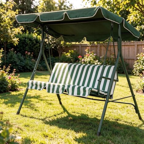 Housse imperméable pour balancelle Hollywood 21014518CM, en tissu Oxford 420D d'extérieur avec bord volanté, résistante aux UV, convient à toutes les balancelles 3 places. (1/5)