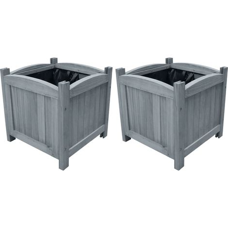 vidaXL Garden Raised Beds 2 pcs 30x30x30 cm Solid Firwood