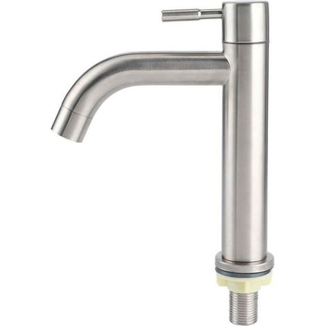 Robinet mitigeur d'eau froide G1/2 en acier inoxydable brossé à grand bol monotrou-MCJ (1/4)