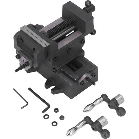 3-inch cast steel cross-slide vice, high-precision workbench vice for milling machines and drills (1/5)