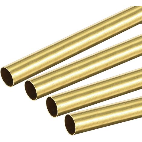 sourcing map Brass Tube Round 8mm External Diameter 0.2mm Wall Thickness 300mm Pipe Length 4 Pcs (1/5)