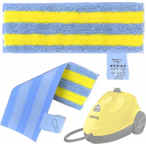 Pa帽o de microfibra amarillo para limpiadores a vapor Karcher EasyFix  Repuesto 2.863-259.0  Cierre de velcro  Para azulejos, suelos y paneles 