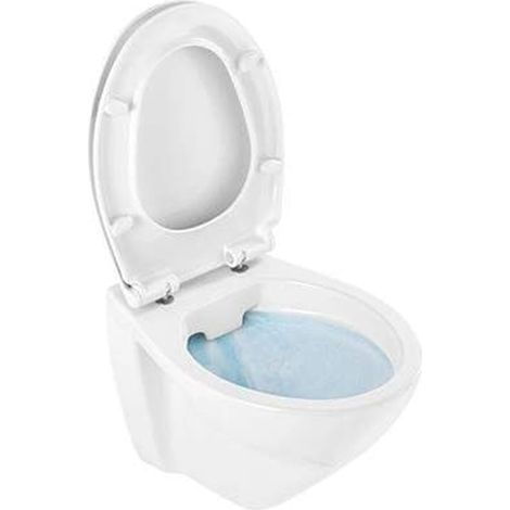 Pack WC suspendu rimflush Cetus 52 blanc sans bride – Abattant clipoff slowclose – Chasse d'eau Rimflush – Fixation latérale – Sanindusa