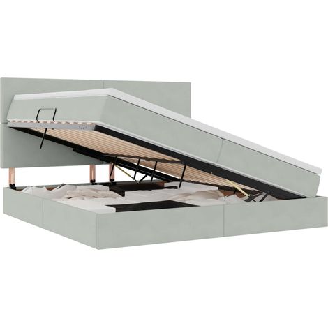 Maison Exclusive - LED-Speicherbett mit Matratze Hellgrau 200 x 2
