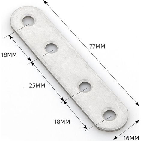 20 Stück flache, perforierte Montageplatten (77 x 16 x 1,8 mm) Verbindungsplatten