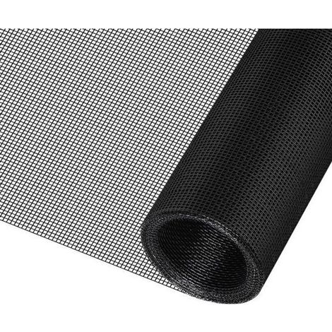 Moustiquaire de Fenêtre avec Ouverture, Compatible Stores Enroulables 300x120 cm, Noir (1/5)