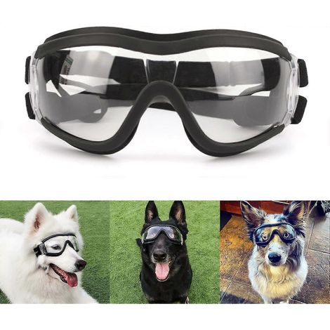 Lunettes de protection pour chien, transparentes, imperméables, anti-vent, protection oculaire, taille moyenne et grande. (1/5)