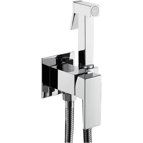 Set de douchette de salle de bain, set d'hygiène de salle de bain complet avec douchette, support et robinet à trois voies, chromé