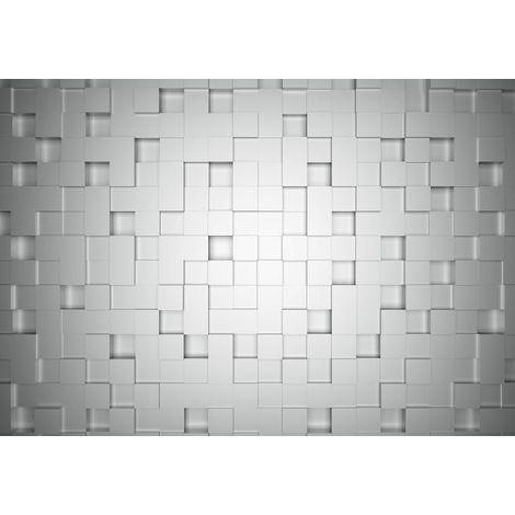 Papier peint panoramique cube idéale salon | Tapisserie panoramique gris effet beton | Papier peint panoramique pour cage d escalier aspect urbain - 366 x 254 cm (8 pièces) (1/2)