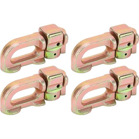Set of 4 Double L-Stud Tie-Down Fittings – Carbon Steel Rail Fittings for Truck Beds, Trailers, Motorhomes, ATVs – Secure Cargo Control (1/5)