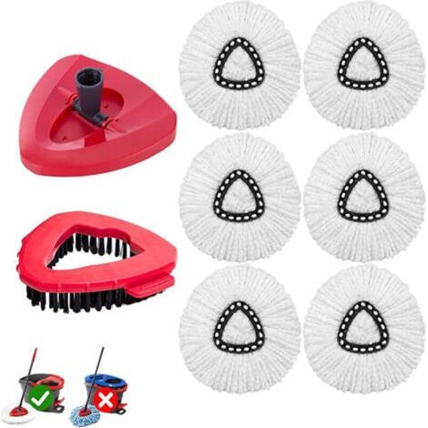 Accessoire de tête de rechange pour balai rotatif, compatible avec les systèmes à réservoir unique Vileda, adapté au nettoyage de la salle de bain (1/4)