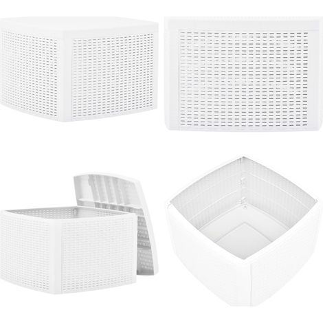 Table d'appoint Blanc 54x54x36,5 cm Plastique - Table D'appoint - Table De Jardin - Mobilier De Jardin - Table Extérieure - Table Ronde - Home & Living (1/5)