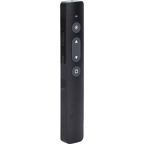 Télécommande de présentation rechargeable, design ergonomique, stylet sans fil à faible rayonnement, noir