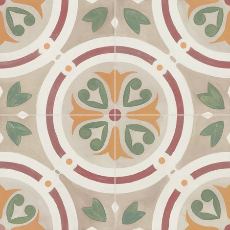 Carrelage effet Carreau ciment Saloria Greige 22,3x22,3x0,9 cm Solren - Sol et mur intérieur (vendu par carton de 0,65 m²) - RO'MA CARRELAGE