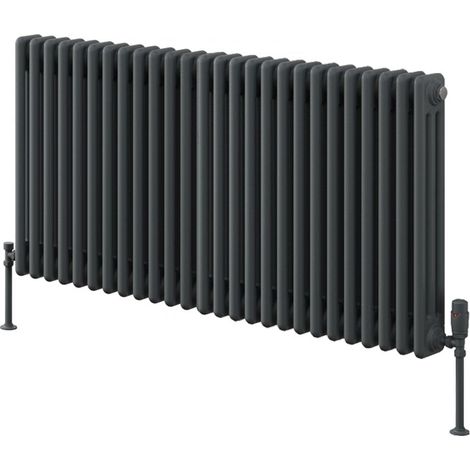 Reina Colona 2 Column Horizontal Radiator 500mm H x 1190mm W - Anthracite (1/5)
