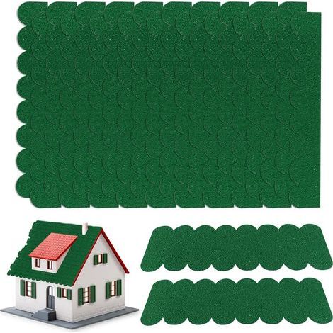 Lot de 32 bardeaux de toit autocollants pour nichoir à oiseaux, bardeaux bitumés, mini tuiles de toit pour nichoir, clapier, hôtel à insectes, cabane d'arbre, abri de jardin, accessoires pour nichoir (1/5)