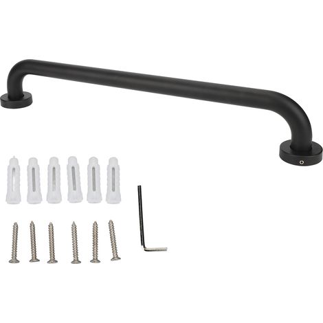 Barre d'appui de salle de bain de 50 cm (19,7 pouces) avec poignée antidérapante en acier inoxydable, grande capacité de charge et idéale pour les piscines.