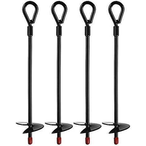 Ancrage Au Sol, Abris Robustes pour Tarières de 38cm, Ancrage Au Sol pour Trampoline (4 pcs)- (1/5)