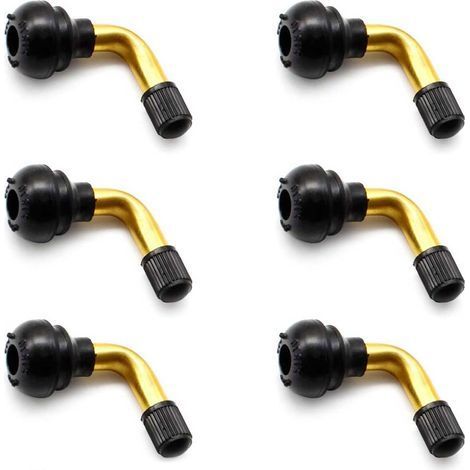 Valve Pneu Voiture, 6 Pièces PVR70 Valve Tubeless, Valve Tubeless VTT, Valve Coudée Moto, Bonne Étanchéité à L'air, pour Voitures Vélos Motos Scooters (1/5)